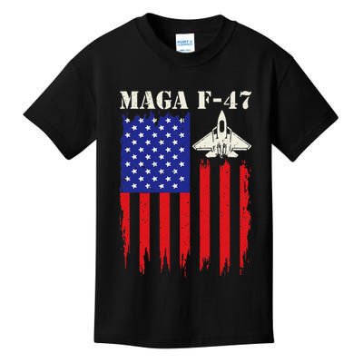 F47 Fighter Jet F-47 Jet Fighter Aircraft Us Flag Vintage Kids T-Shirt