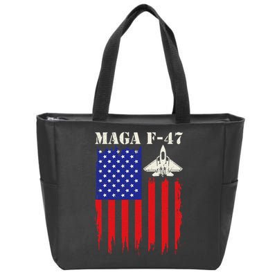 F47 Fighter Jet F-47 Jet Fighter Aircraft Us Flag Vintage Zip Tote Bag