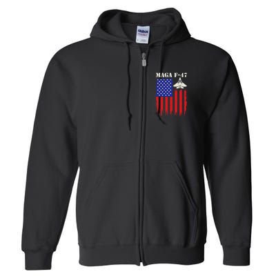 F47 Fighter Jet F-47 Jet Fighter Aircraft Us Flag Vintage Full Zip Hoodie