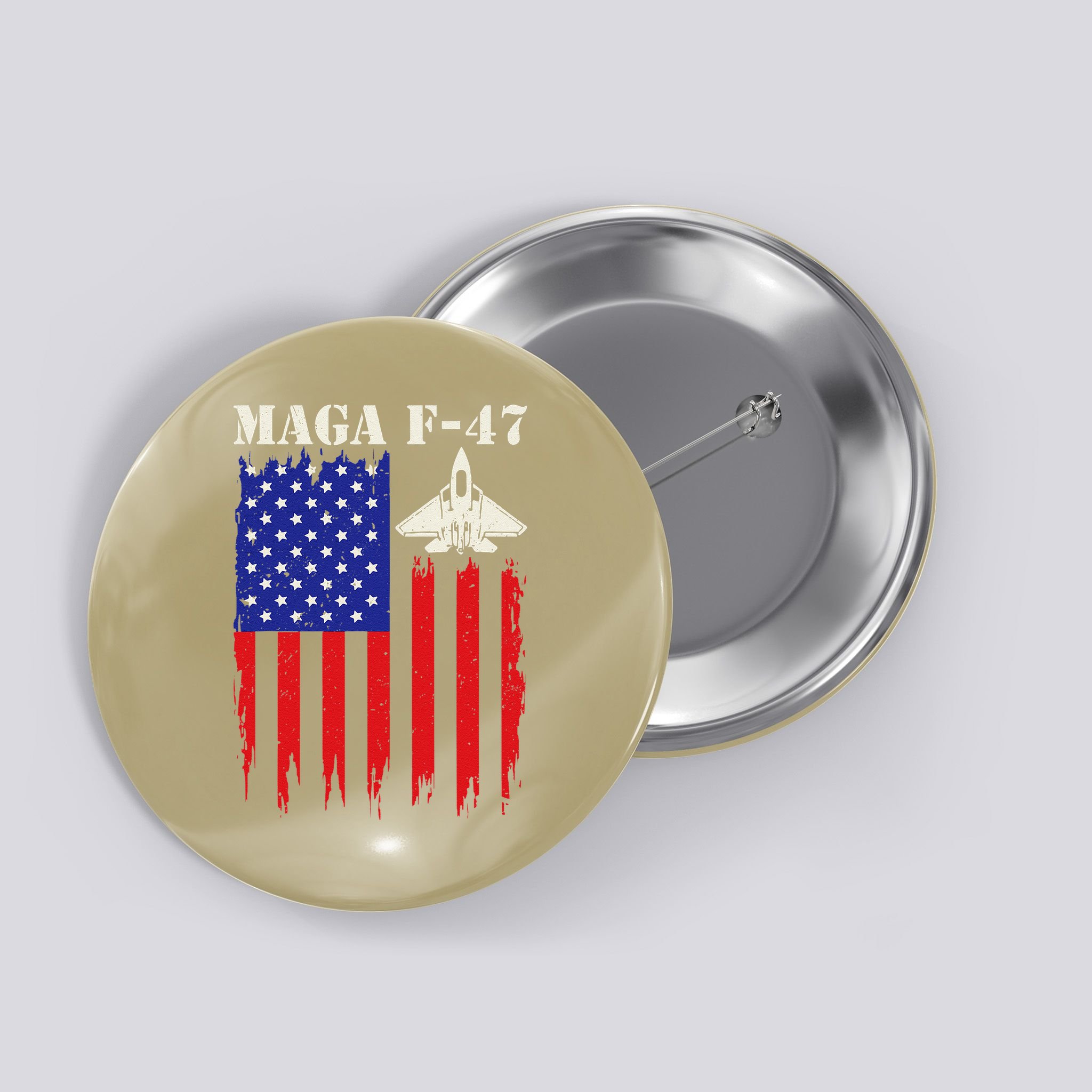 F47 Fighter Jet F-47 Jet Fighter Aircraft Us Flag Vintage Button