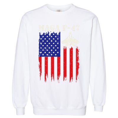 F47 Fighter Jet F-47 Jet Fighter Aircraft Us Flag Vintage Garment-Dyed Sweatshirt