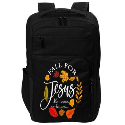 Fall For Jesus He Never Leaves Pumpkin Thanksgiving Impact Tech Backpack