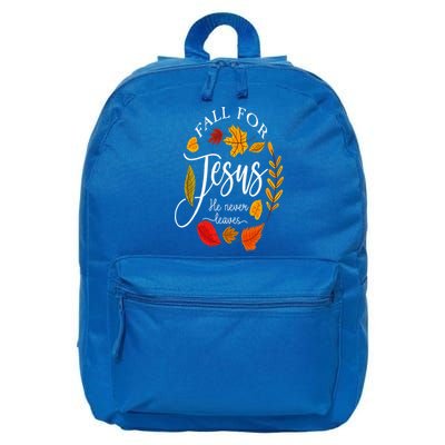 Fall For Jesus He Never Leaves Pumpkin Thanksgiving 16 in Basic Backpack