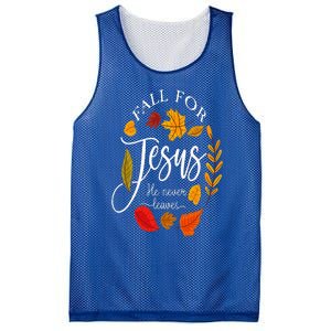 Fall For Jesus He Never Leaves Pumpkin Thanksgiving Mesh Reversible Basketball Jersey Tank