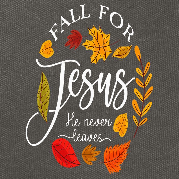 Fall For Jesus He Never Leaves Pumpkin Thanksgiving Cotton Canvas Backpack