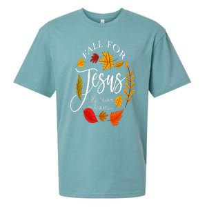 Fall For Jesus He Never Leaves Pumpkin Thanksgiving Sueded Cloud Jersey T-Shirt