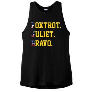 FJB Foxtrout Juliet Bravo USA Pro American America Ladies PosiCharge Tri-Blend Wicking Tank