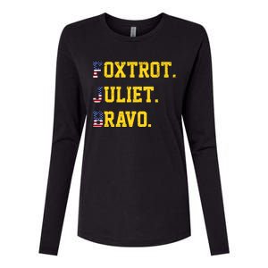 FJB Foxtrout Juliet Bravo USA Pro American America Womens Cotton Relaxed Long Sleeve T-Shirt