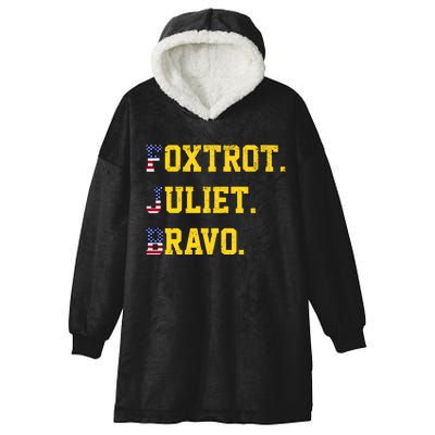 FJB Foxtrout Juliet Bravo USA Pro American America Hooded Wearable Blanket