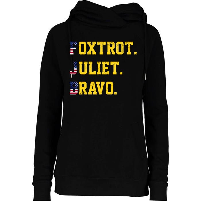 FJB Foxtrout Juliet Bravo USA Pro American America Womens Funnel Neck Pullover Hood