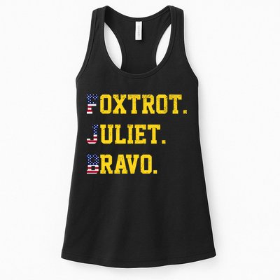 FJB Foxtrout Juliet Bravo USA Pro American America Womens Tank Top