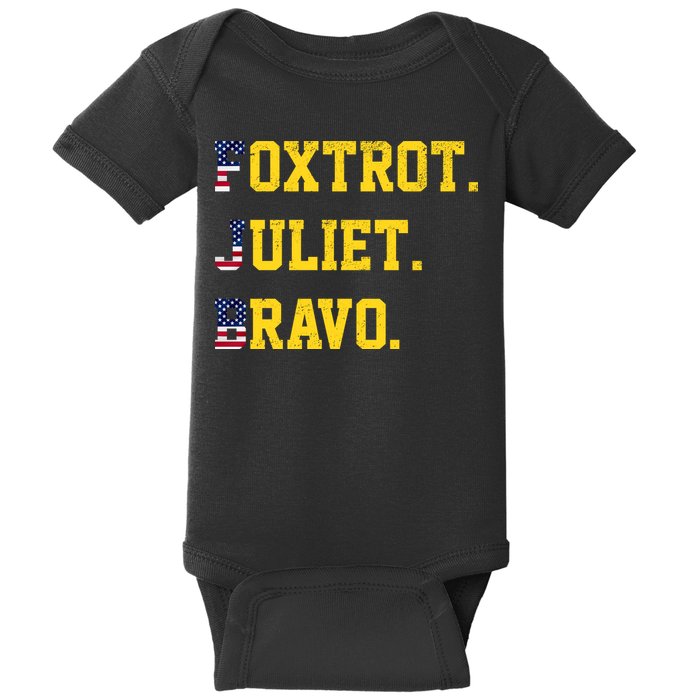 FJB Foxtrout Juliet Bravo USA Pro American America Baby Bodysuit