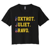 FJB Foxtrout Juliet Bravo USA Pro American America Women's Crop Top Tee