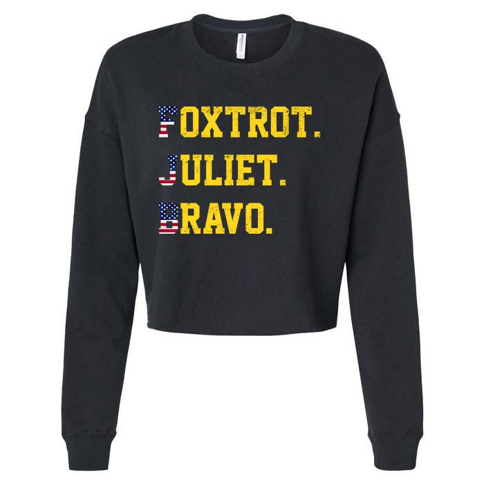 FJB Foxtrout Juliet Bravo USA Pro American America Cropped Pullover Crew