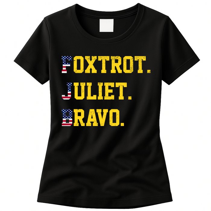 FJB Foxtrout Juliet Bravo USA Pro American America Womens T-Shirt