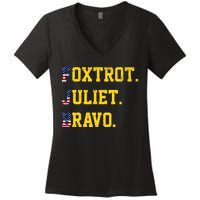 FJB Foxtrout Juliet Bravo USA Pro American America Women's V-Neck T-Shirt