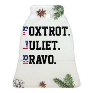 FJB Foxtrout Juliet Bravo USA Pro American America Ceramic Bell Ornament