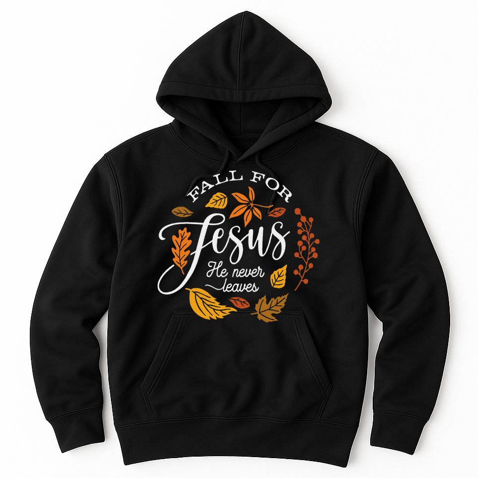 Fall For Jesus He Never Leaves Hoodie