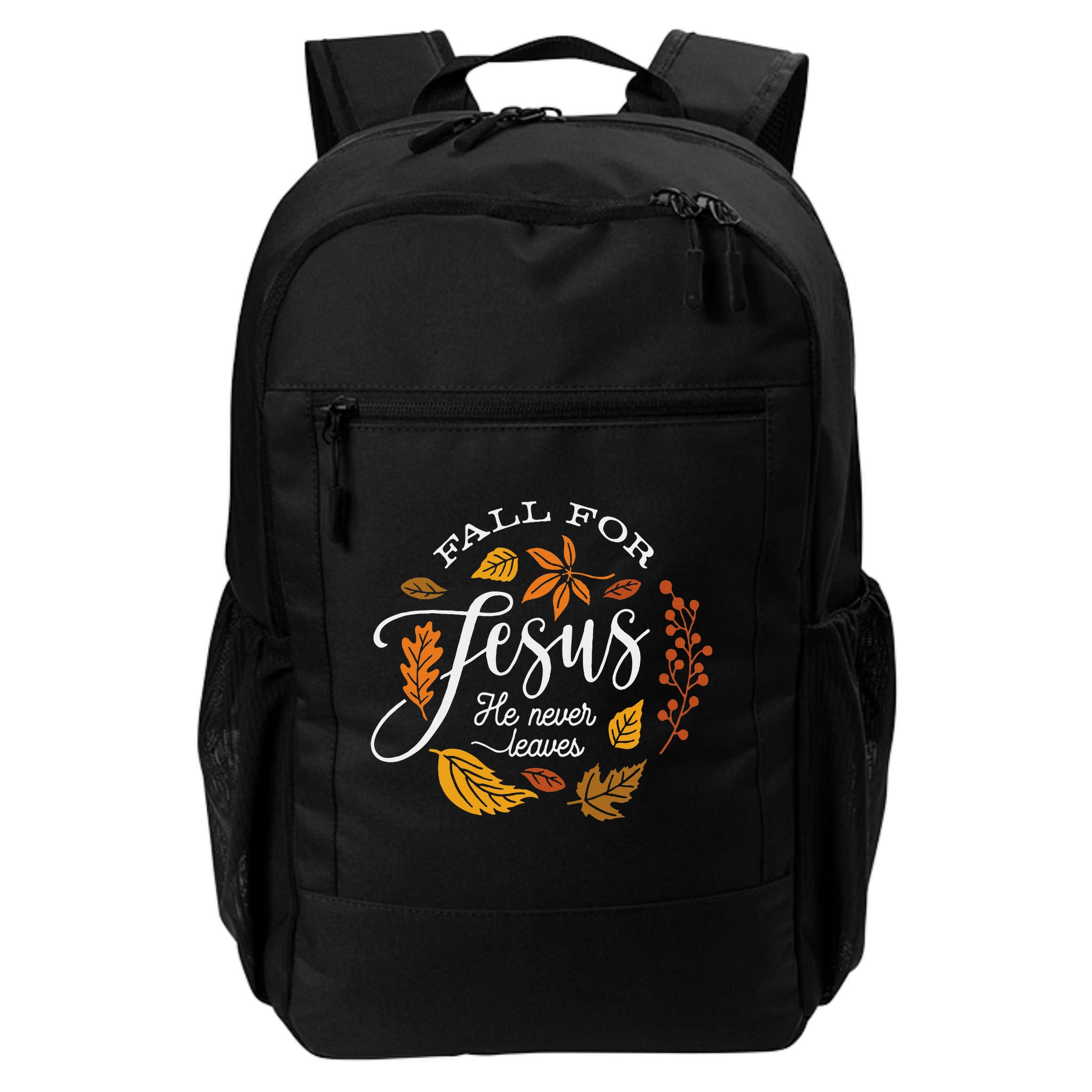 Fall For Jesus He Never Leaves Backpack