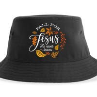Fall For Jesus He Never Leaves Sustainable Bucket Hat