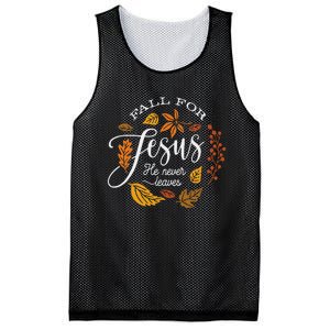 Fall For Jesus He Never Leaves Mesh Reversible Basketball Jersey Tank