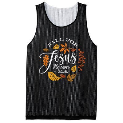 Fall For Jesus He Never Leaves Mesh Reversible Basketball Jersey Tank