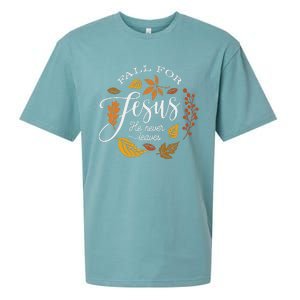 Fall For Jesus He Never Leaves Sueded Cloud Jersey T-Shirt