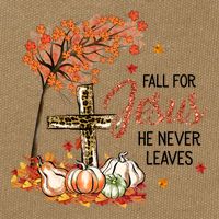 Fall For Jesus He Never Leaves Pumpkin Autumn Thanksgiving Cotton Canvas Backpack