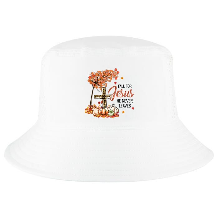 Fall For Jesus He Never Leaves Pumpkin Autumn Thanksgiving Cool Comfort Performance Bucket Hat
