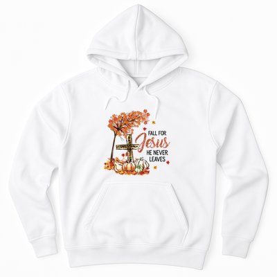Fall For Jesus He Never Leaves Pumpkin Autumn Thanksgiving Hoodie