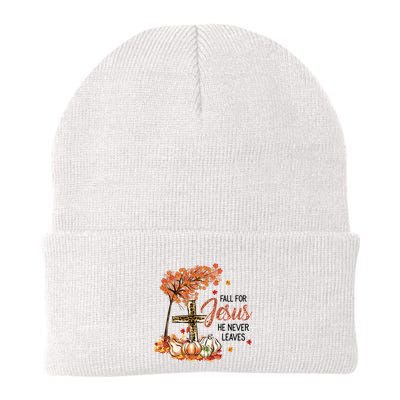 Fall For Jesus He Never Leaves Pumpkin Autumn Thanksgiving Beanie