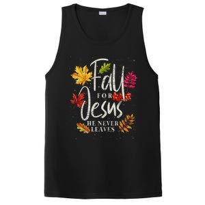 Fall For Jesus He Never Leaves Jesus Funny Gift PosiCharge Competitor Tank