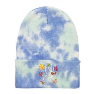 Fall For Jesus He Never Leaves Jesus Funny Gift Tie Dye 12in Knit Beanie