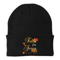 Fall For Jesus He Never Leaves Christian Autumn Season Beanie