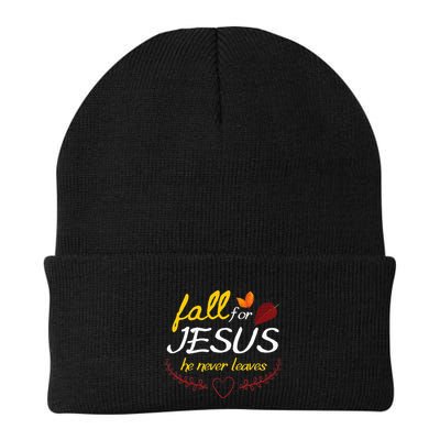 Fall For Jesus He Never Leaves Faith Leaves Thanksgiving Beanie