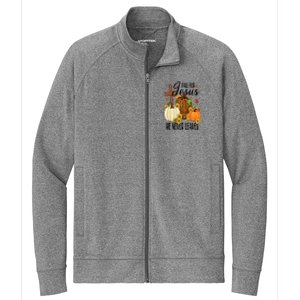 Fall For Jesus He Never Leaves Christian Autumn Thanksgiving  Stretch Full-Zip Cadet Jacket