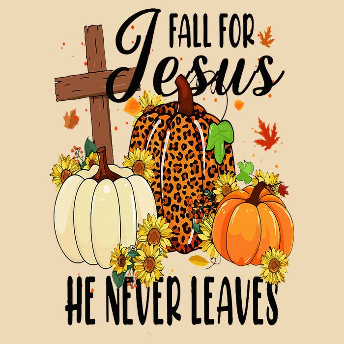 Fall For Jesus He Never Leaves Christian Autumn Thanksgiving  Drawstring Bag