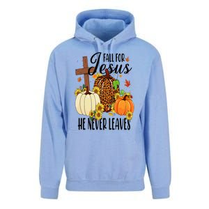 Fall For Jesus He Never Leaves Christian Autumn Thanksgiving  Unisex Surf Hoodie