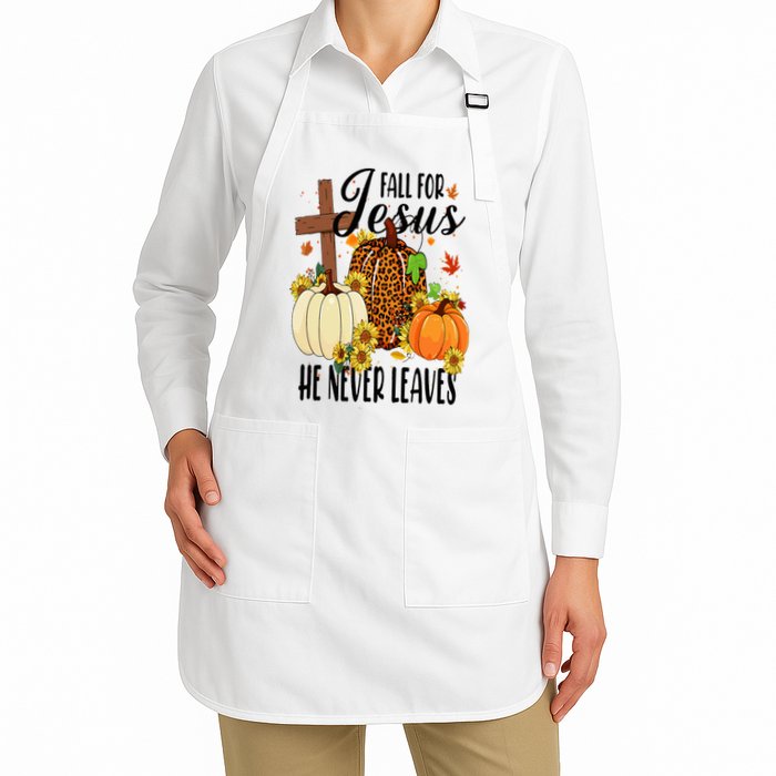 Fall For Jesus He Never Leaves Christian Autumn Thanksgiving  Apron
