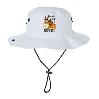 Fall For Jesus He Never Leaves Christian Autumn Thanksgiving  Bucket Hat