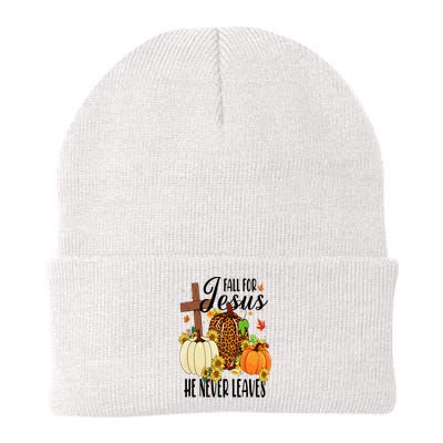Fall For Jesus He Never Leaves Christian Autumn Thanksgiving  Beanie