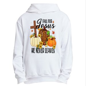 Fall For Jesus He Never Leaves Christian Autumn Thanksgiving  Urban Pullover Hoodie