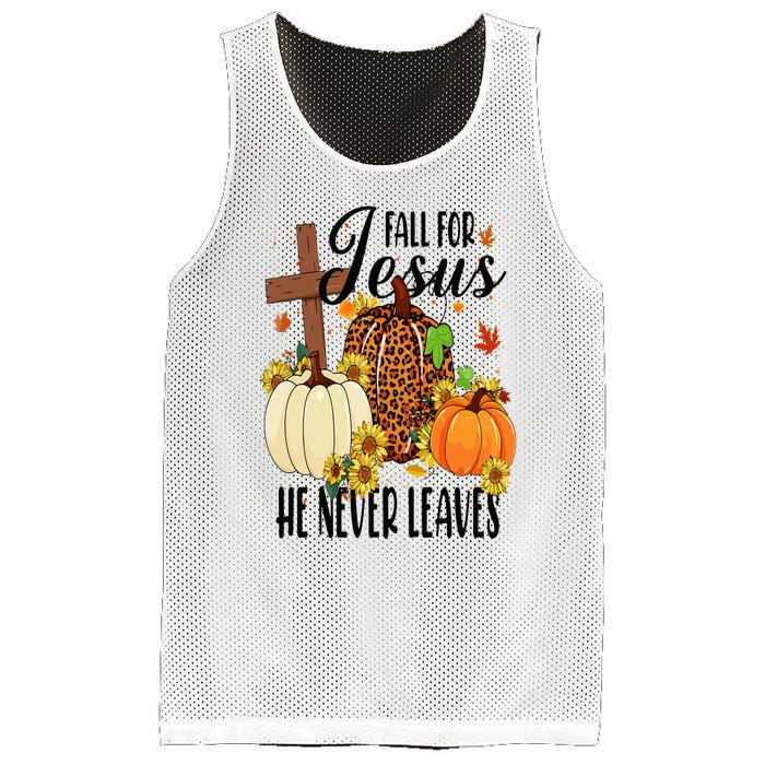 Fall For Jesus He Never Leaves Christian Autumn Thanksgiving  Mesh Reversible Basketball Jersey Tank