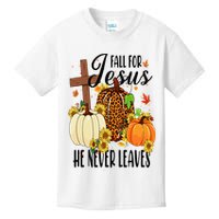 Fall For Jesus He Never Leaves Christian Autumn Thanksgiving  Kids T-Shirt