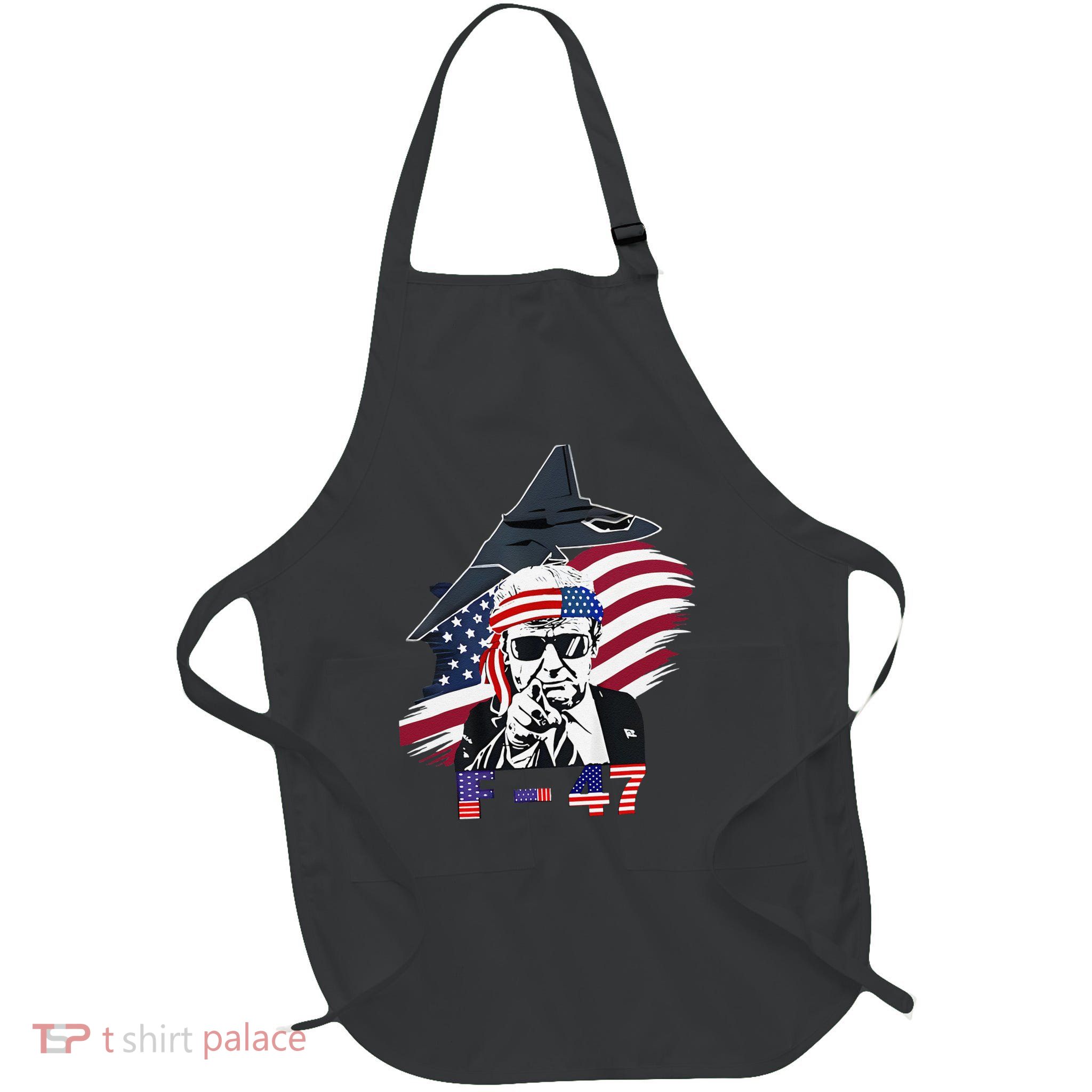 F47 Fighter Jet Trump F47 Jet Fighter Aircraft Full-Length Apron With Pockets