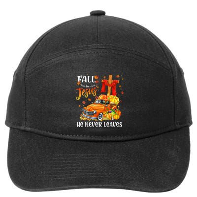 Fall For Jesus He Never Leaves Cross Jesus Christian Lover 7-Panel Snapback Hat
