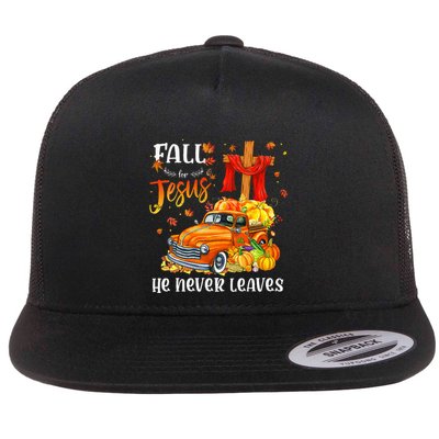 Fall For Jesus He Never Leaves Cross Jesus Christian Lover Flatbill Hat