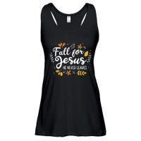 Fall For Jesus He Never Leaves Shirt Christian Lover Gift Ladies Essential Flowy Tank