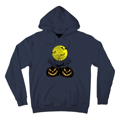 Fanged Fire Jack O Lantern Pumpkin Halloween Premium Hoodie