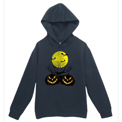 Fanged Fire Jack O Lantern Pumpkin Halloween Premium Urban Pullover Hoodie